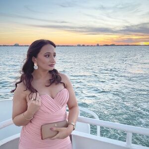 Elegant Pink Strapless Dress